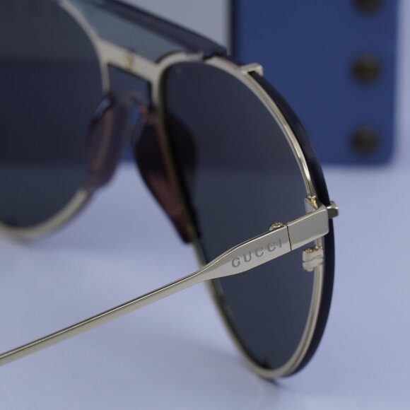 Gucci GG0740S 001 Aviator Sunglasses – Gold\Grey - Picture 6 of 11